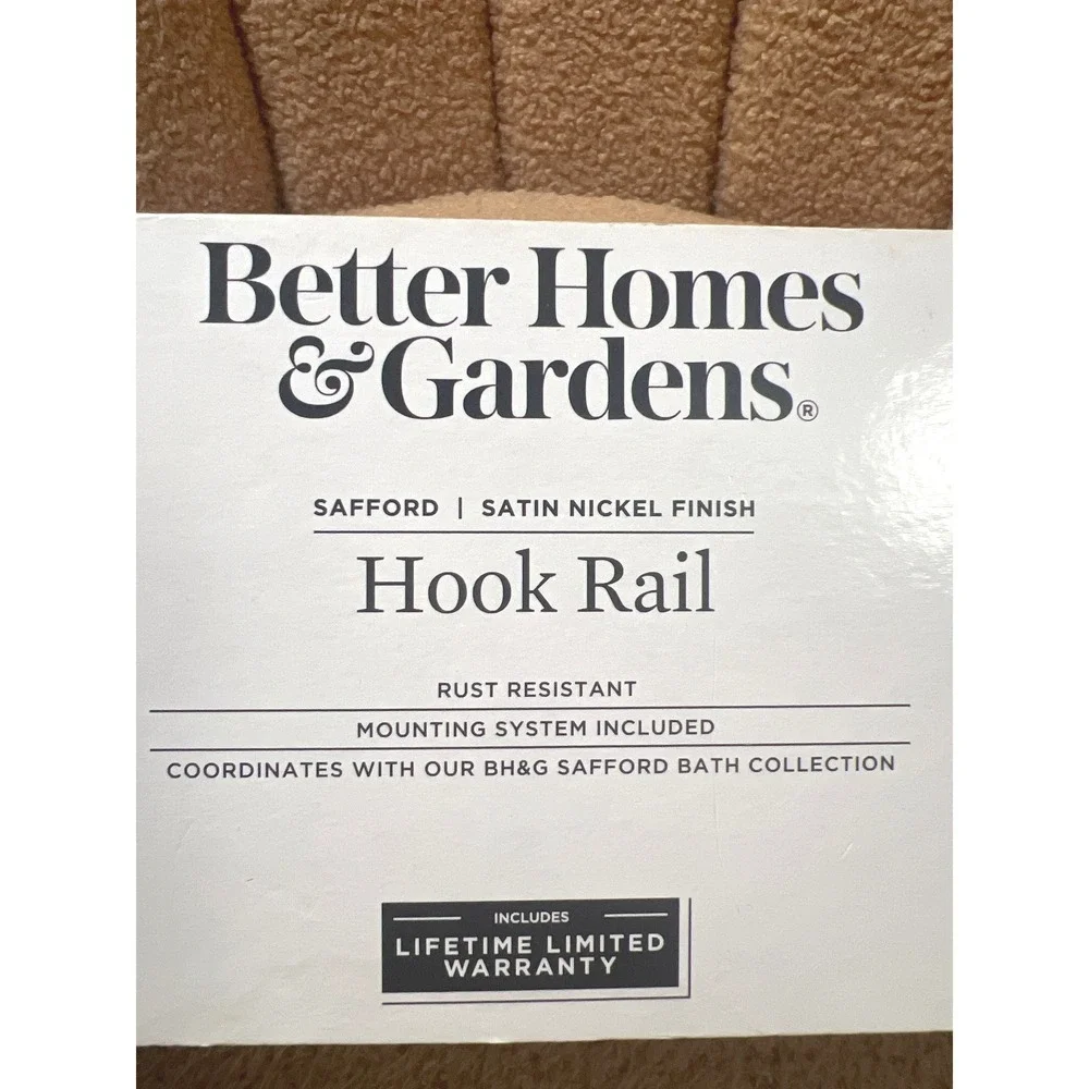 Better Homes & Gardens Safford Hook Rail Satin Nickel 3 Hook Rack BH20-19235611